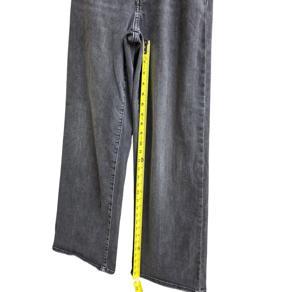 ​FRAME Le Slim Palazzo High-Rise Wide-Leg Jeans in FAME / Faded Black - Size 24 - Picture 9 of 10